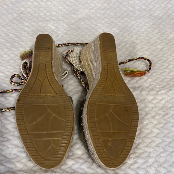 Suyute Spain Espadrille Multicolor Ankle Tie Wedge Sandals Size 38 - Picture 7 of 11